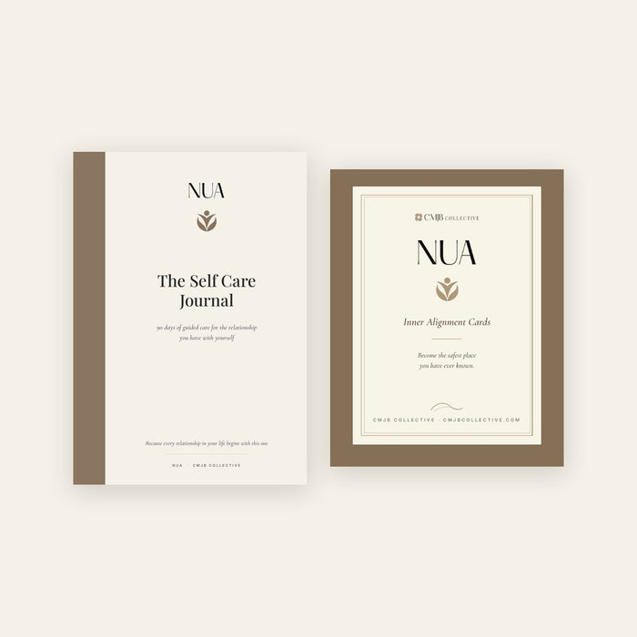 The NUA Self Care Journal and the NUA Inner Alignment Cards, shown together