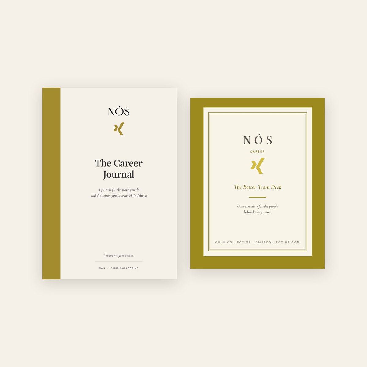 The Career Journal and the NÓS Work Better Team Deck, shown together