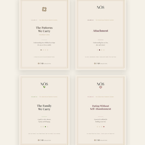 The four covers of the CMJB Relationship Guides, Volumes 01 to 04